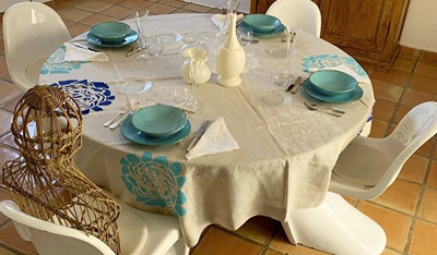 Peonia Blu Bianco e Turchese